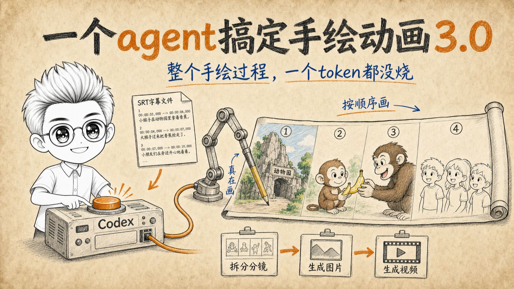 SRT 白板手绘动画